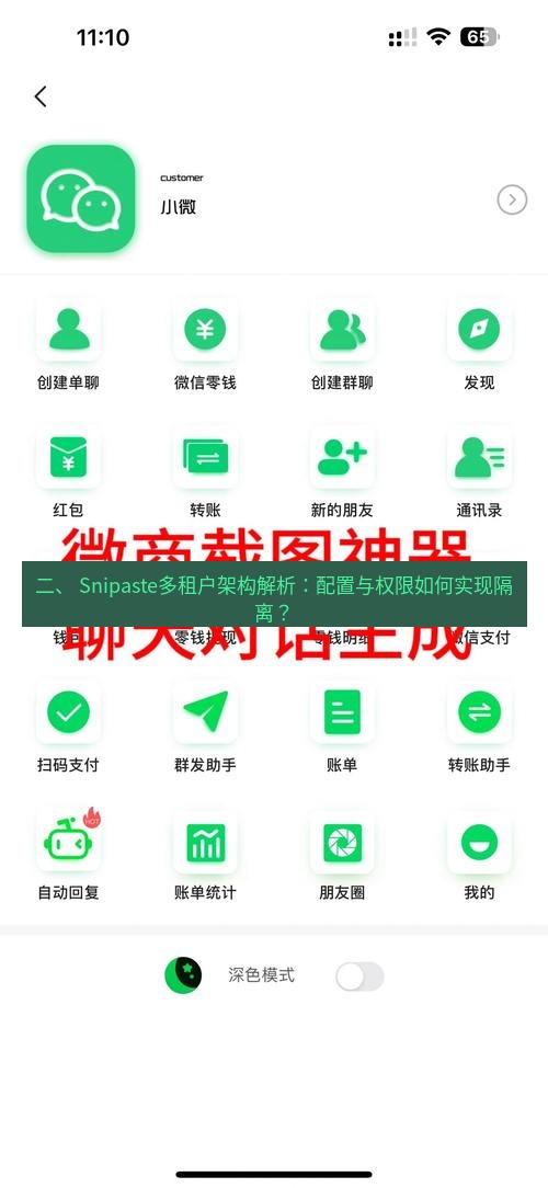截图软件 二、 Snipaste多租户架构解析：配置与权限如何实现隔离？