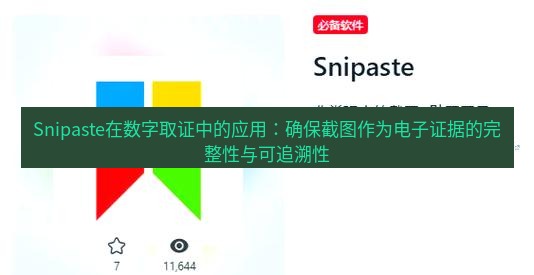 snipaste Snipaste在数字取证中的应用：确保截图作为电子证据的完整性与可追溯性