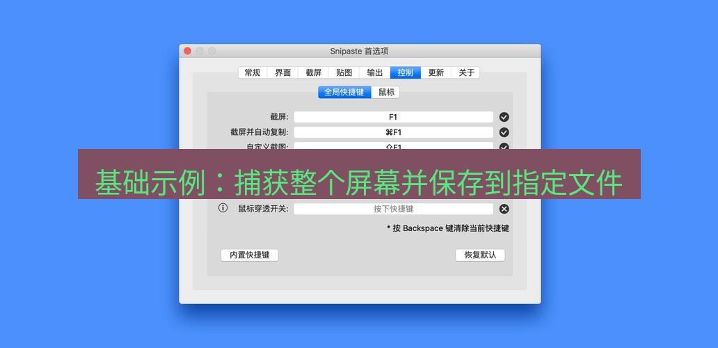 snipaste 基础示例：捕获整个屏幕并保存到指定文件