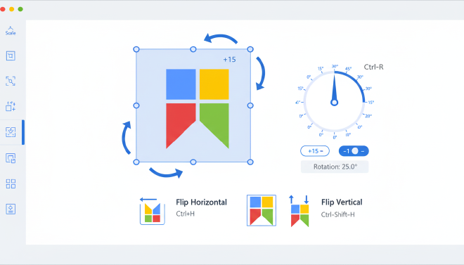 旋转与翻转操作界面